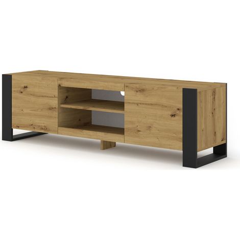 TV-Schrank MONDI 158 cm im modernen stil handwerks-eiche / schwarz matt (1/4)
