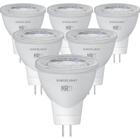 Ampoule LED GU4 MR11 3 W 250 lm 2700 K blanc chaud, équivalent halogène 25 W, IRC élevé RA92, faisceau étroit 35°, 12 V non dimmable, lot de 6 (1/5)