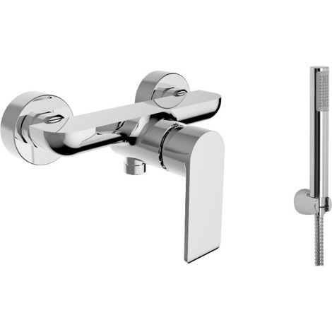 Miscelatore per doccia con doccetta in ottone cromato - Teorema XS