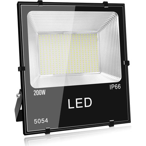 LED Lumières d'inondation 200W 20000lm Stade Sécurité extérieure LED Arena Lights 80V-240V 6000K Éclairage commercial blanc pour les champs de sport et chefs de jardin Parking, IP66 (1/5)