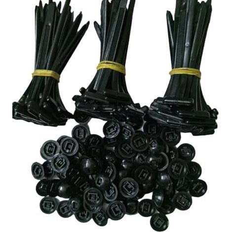 Lot de 100 boucles d'attache câble universelles en nylon - Multifonctions Robustes et autobloquantes Pour réparation quotidienne voiture Noir 100PC (1/5)