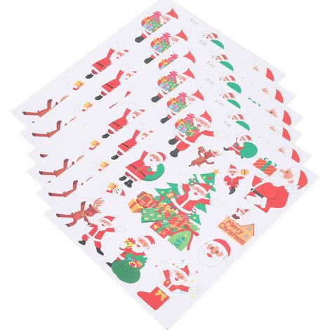 Lot de 6 autocollants Père Noël pour la décoration des vitrines d'hôtels et de magasins (F1) (1/5)