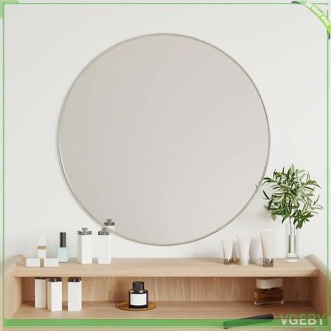 Miroir mural - FAFEISY - 348177 - Argenté - Rond 60 cm - Verre/PVC (1/5)