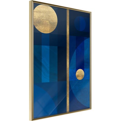 Affiche Murale Encadrée "Two Moons" 21 x 30 cm Or
