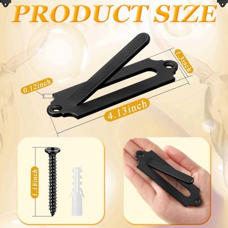 Lot de 12 supports muraux de style européen, présentoirs d'art, crochets de fixation murale européens avec kit d'installation facile pour présentoirs d'animaux de petite taille à l'intérieur et à l'ex (1/4)