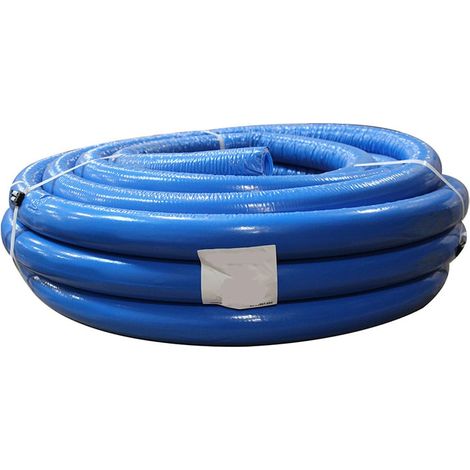 Tube PER prégainé isolé bleu Ø25 – 1 mètre – Gaine en polypropylène et mousse isolante – Normes ACS