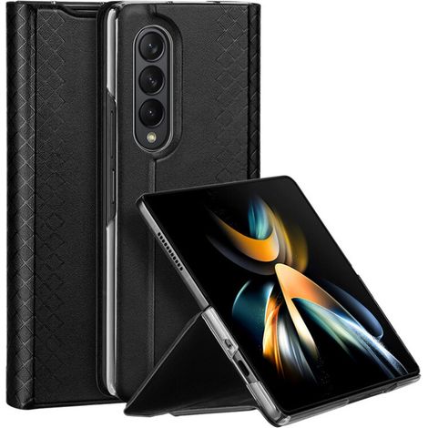Custodia per telefono in vera pelle con supporto per Samsung Z Fold4 5G, design a portafoglio e protezione antiurto. (1/2)