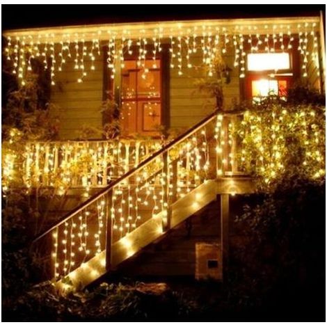 96 LED guirlandes lumineuses en fil de rideau lumineux à l'extérieur à l'intérieur de la lumière de fête de carnaval de décoration (1/4)