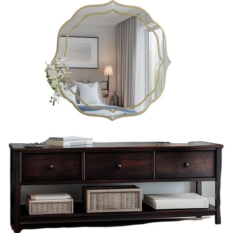 Miroir mural, bord biseauté, style moderne, 32x32 pouces (1/2)