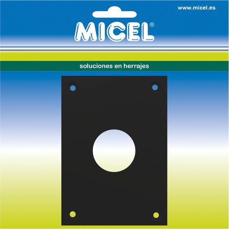 Plaque ronde pour serrure, couvercle de protection pour portes, finition noire, épaisseur de 1 mm, 70 x 100 mm (1/4)