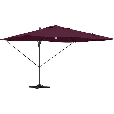 Parasol Bordeaux 351 x 250 x 253 cm Polyester et Aluminium