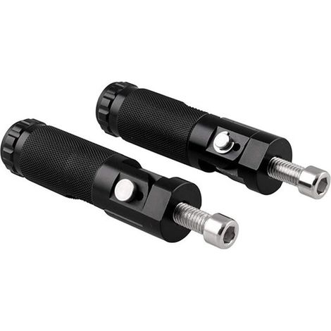 2 piezas de reposapiés plegables universales de aleación de aluminio CNC negro para motocicleta y bicicleta (1/5)