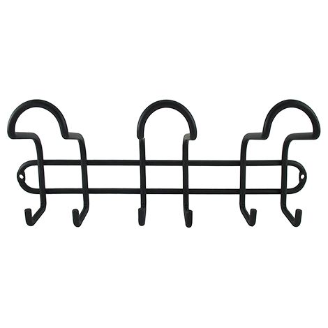 Porte manteau mural Inofix acier noir mat 130x310 mm (1/3)