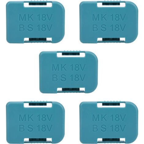 Lot de 5 supports de rangement pour batterie au lithium, fente pour ceinture, pour appareils de fixation Makita 18 V, cyan (1/5)