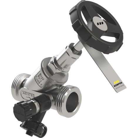 Kemper Niro Freistrom-Absperrventil mit Entleerventil, DN 15 AG, PN 16, Edelstahl, Figur 073 1G