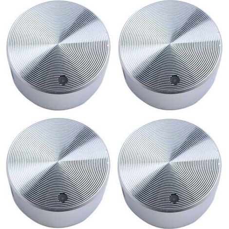Set of 4 buttons, for flush-mounted plates, 6 mm, alloy, silver (1/5)