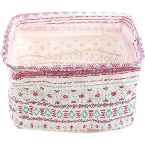 Boîte de rangement bureau en lin, organisateur porte-bijoux et cosmétiques, rangement papeterie adapté pour valise ou sac (1/5)