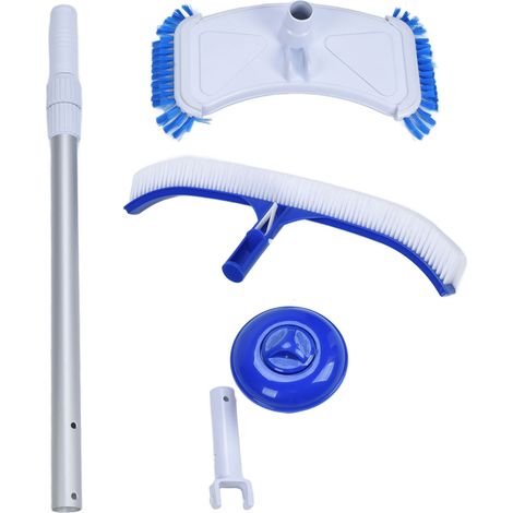 Tragbares Schwimmbadreinigungsset mit Saugkopf, Teleskopstange und Bürste (1/5)