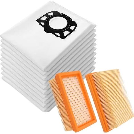 10 sacs d'aspirateur KFI 487 2.863 - 006.0 + 2 filtres KFI 4410 Kärcher WD4 WD5 WD6 WD5P WD6P Premium MV4 MV5 MV6 2.863 - 10 v (1/5)