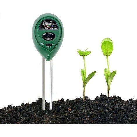 Kit Testeur Sol - 3 En 1 - Humidité Lumière pH - Jardin Potager Plantes Fleurs - Sans Batterie - Sonde Métallique - 10,3 x 34 x 4,5 cm (1/5)