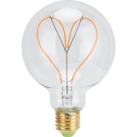 Ampoule LED rétro G95 en forme de cœur, E27 4W 110V, lumière chaude dimmable pour chambre, salon ou café. (1/5)