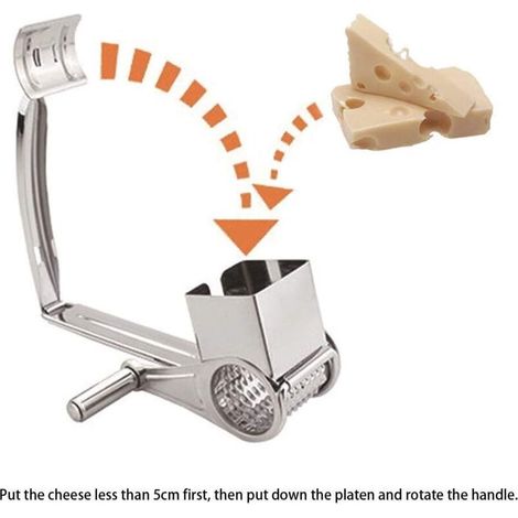 Râpe à fromage rotative à manivelle, râpe à noix, ensemble de trois pièces en acier inoxydable, outils de cuisine (1/5)