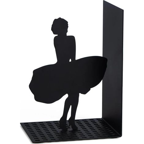 Sujetalibros decorativos de metal Marilyn en color negro. Diseño original.