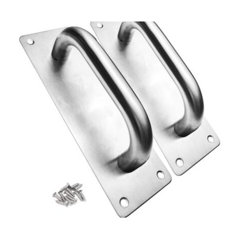Ensemble de 2 poignées de porte coulissantes en acier inoxydable robustes, pour grange, portes de sécurité et intérieur (1/4)