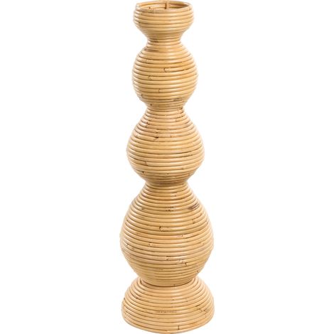Jarrón decorativo de ratán estilo boho para interior y exterior 70 cm natural Gerace (1/5)