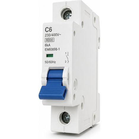 Disjoncteur miniature 1P 6A courbe C 6kA 230-400V