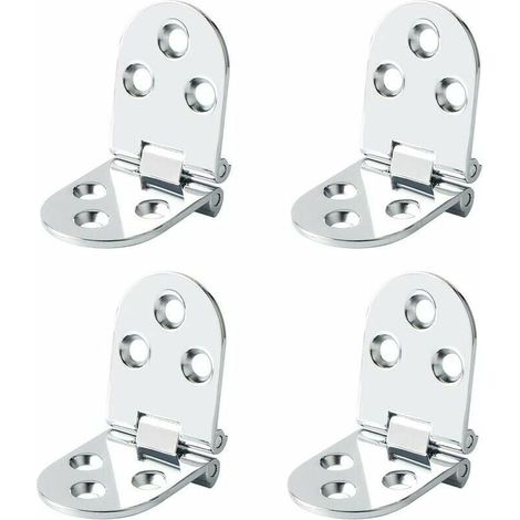 Charnières de Table Pliantes Connecteur Rabattable Montage de Meubles en Inox Pliant de 180 Degrés, 2.5 mm d’épaisseur, Finition de Chrome en Acier Inoxydable, 4 Pcs