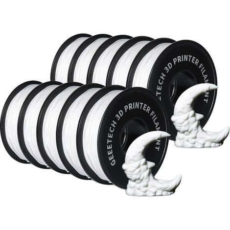 Filamento para impresora 3D, resistente y ecológico, acabado sedoso, PLA blanco, 10 kg. (1/2)