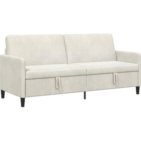 Sofa mit Stauraum 3-Sitzer Creme 192 x 78 x 87 cm Polyester vidaXL