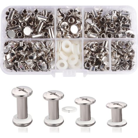 120 Kits Rivet,4/6/8/10mm clous pour bricolage en cuir (1/5)