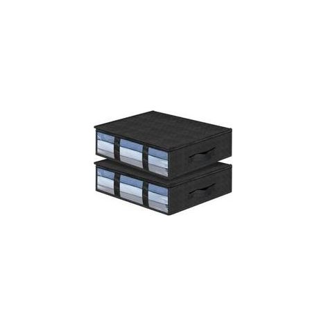 Rangement sous le lit – Lot de 2 avec fenêtre transnte et fermeture éclair (1/4)
