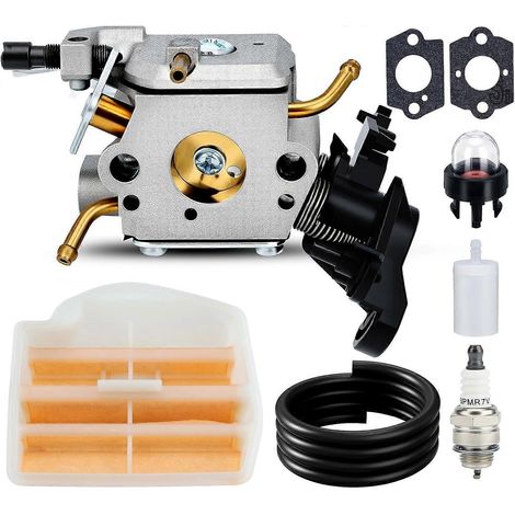 Carburateur Bluezoo 506450401 pour tronçonneuse thermique Husqvarna 445, 450, 450E et 445E. Remplace le carburateur C1M-EL37B avec kit de réglage et filtre à air. (1/5)