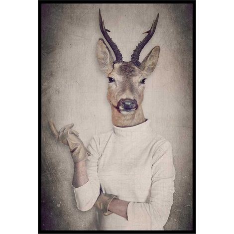 Affiche encadrée animal surréaliste antilope élégante