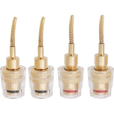 Set of 4 Banana Plugs for Speakers, 4mm Female Banana Plugs, 2mm Braided Connector, Banana Connector, 2mm Female Banana Connector for HiFi Audio Adapter Cable (1/5)