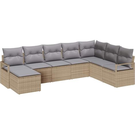 Maison Exclusive - Set di divani 8 pz Beige polyrattan (1/5)