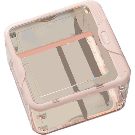 Boîte de présentation pour figurines, transparente, empilable, en acrylique anti-poussière, rose (1/5)
