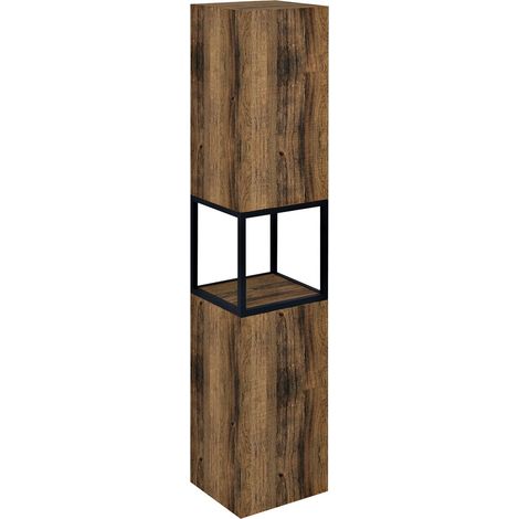 SKARA Armoire haute 35x171x32cm, 2x porte, gauche/droite, noir mat/Chêne Collingwood (1/4)