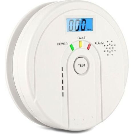 Pr Carbon Monoxide Detector 85 DB, CO Detector with LCD Display, EN 50291 Battery Operated Carbon Monoxide Detector (3 AA Batteries Not Included) (1/5)