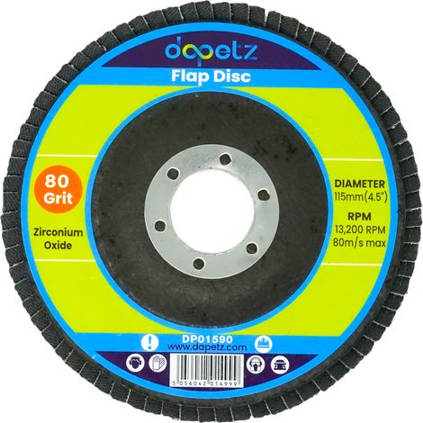Dapetz ® Flap Discs 80 Grit 115mm Zirconia Pack of 1 Grinding Discs Zirconium Sanding Discs for 4.5" Angle Grinder to Sanding Grinding Metal Wood and Stainless Steel (1/5)