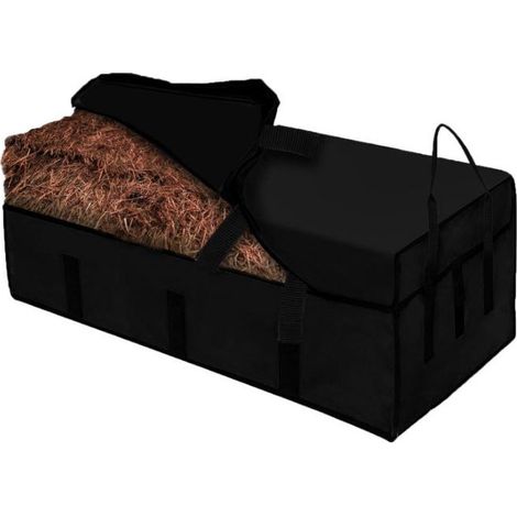 Sac de stockage de foin de grande capacité 39.5L x 16.5W x 20H inch avec poignée zippée portable Sac de nourriture imperméable pour chèvres et chevaux
