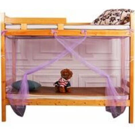Mosquitera para literas, mosquitera para camas altas infantiles, mosquitera para residencias estudiantiles, mosquitera cuadrada, protección contra insectos, cortina para cama con dosel, morado claro,