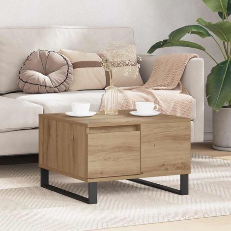 vidaXL Couchtisch Artisan-Eiche 55 x 55 x 36,5 cm Holzwerkstoff (1/5)