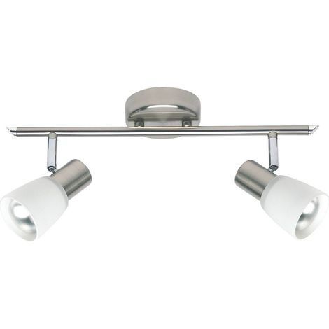 BRILLIANT Lampe Luca Spotrohr 2flg eisen/chrom/weiß 2x R50, E14, 40W, geeignet für Reflektorlampen (nicht enthalten) Köpfe schwenkbar (1/2)