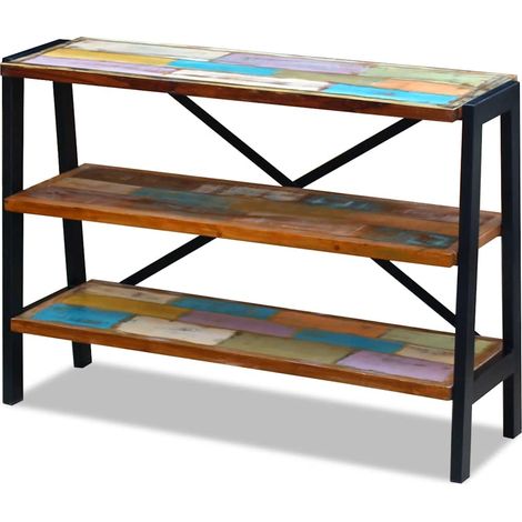 Maison Exclusive - Credenza con 3 Ripiani in Legno Massello Anticato (1/5)