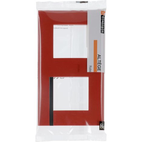 Bticino - Plaque Altège Déco 2 postes Rubis - Rouge brillant avec liseré effet aluminium (1/5)