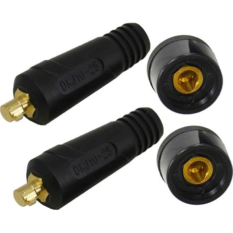 Presa per connettore pannello cavi di saldatura DKJ10-25 e DKZ10-25 200A Dinse attacco rapido 2 set (1/4)